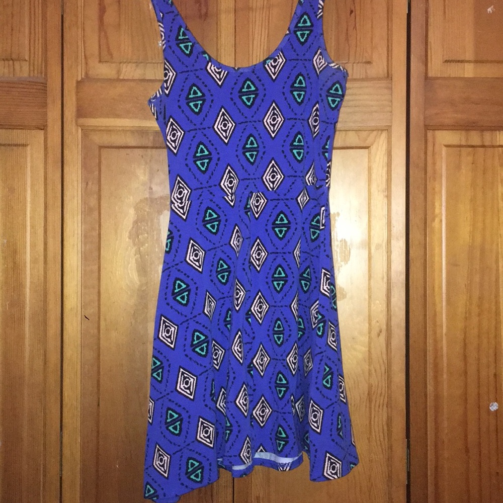 Royal blue patterned sundress
